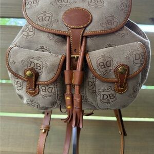 Vintage Dooney & Bourke Brown and Tan Backpack EUC Clean!